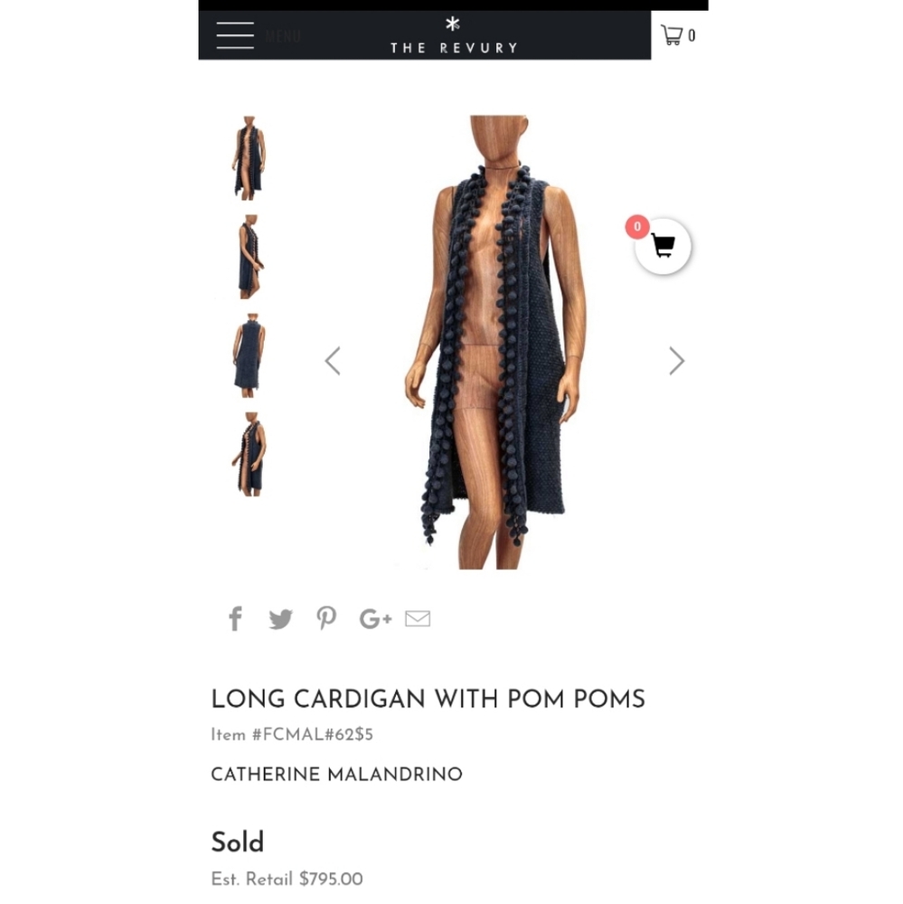Catherine Malandrino long cardigan with poms poms S - Picture 3 of 15
